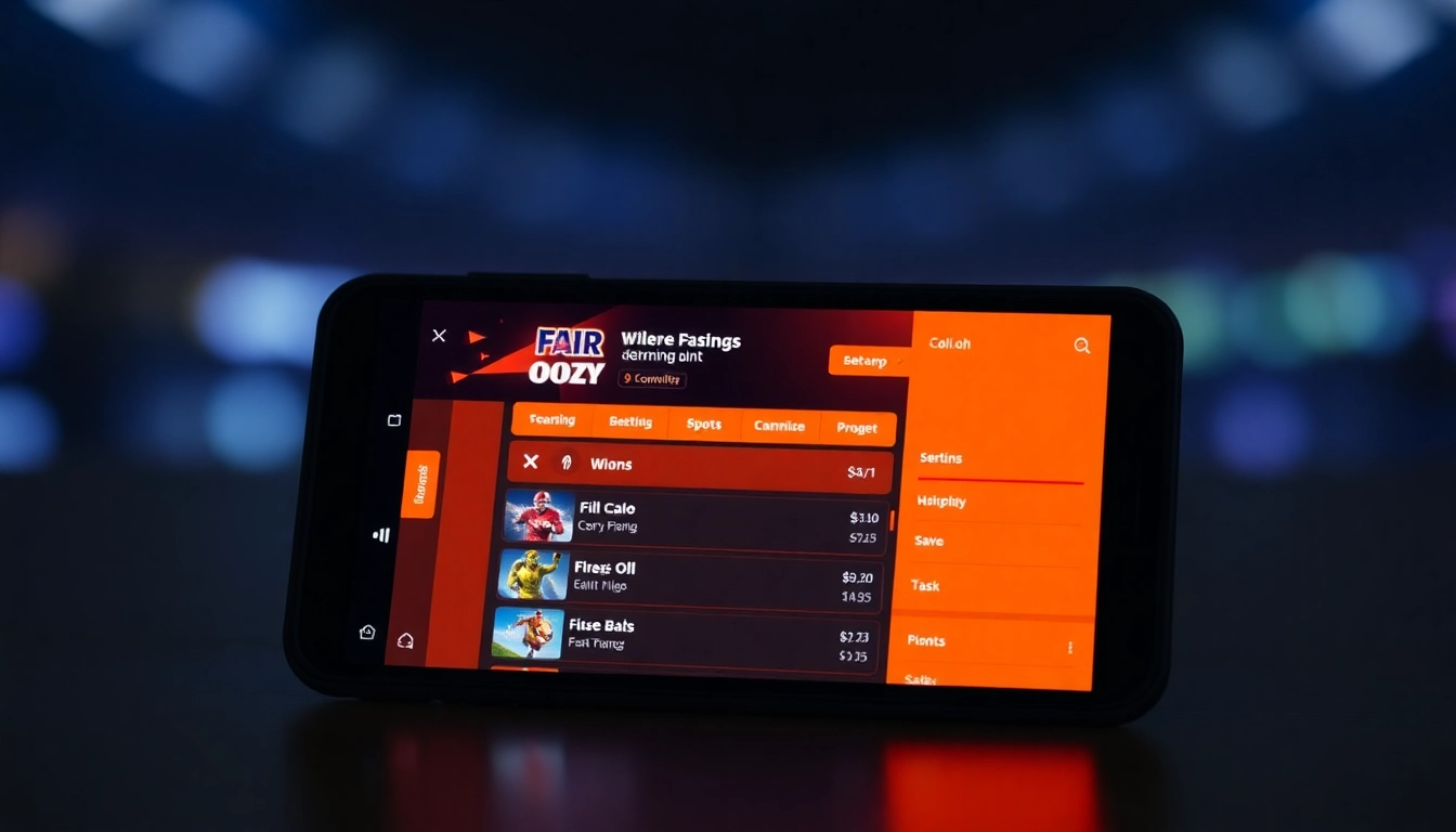 Fairplay app interface showcasing sports betting features on a mobile device, vibrant colors, intuitive layout, ideal for seamless wagering experiences in India.