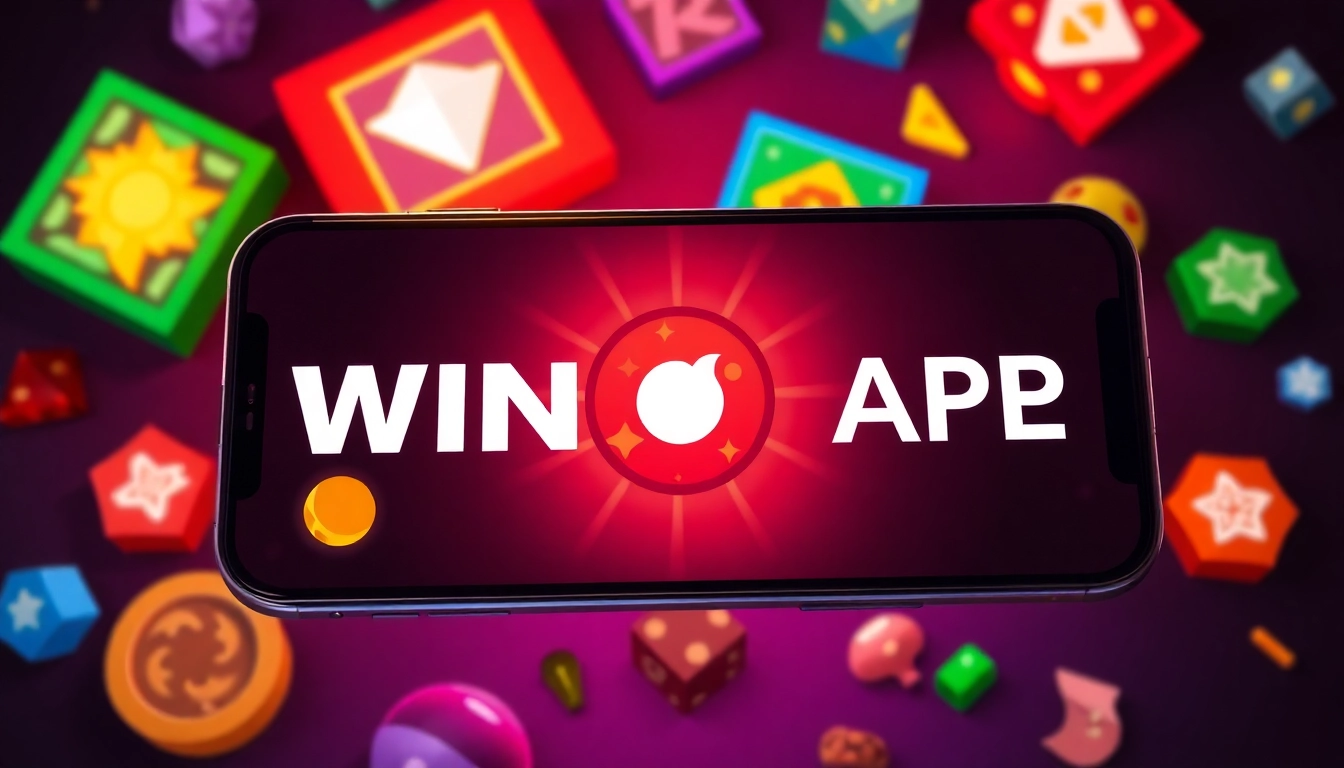 Engaging Winbuzz App interface with vibrant gaming icons and dynamic visuals for online betting