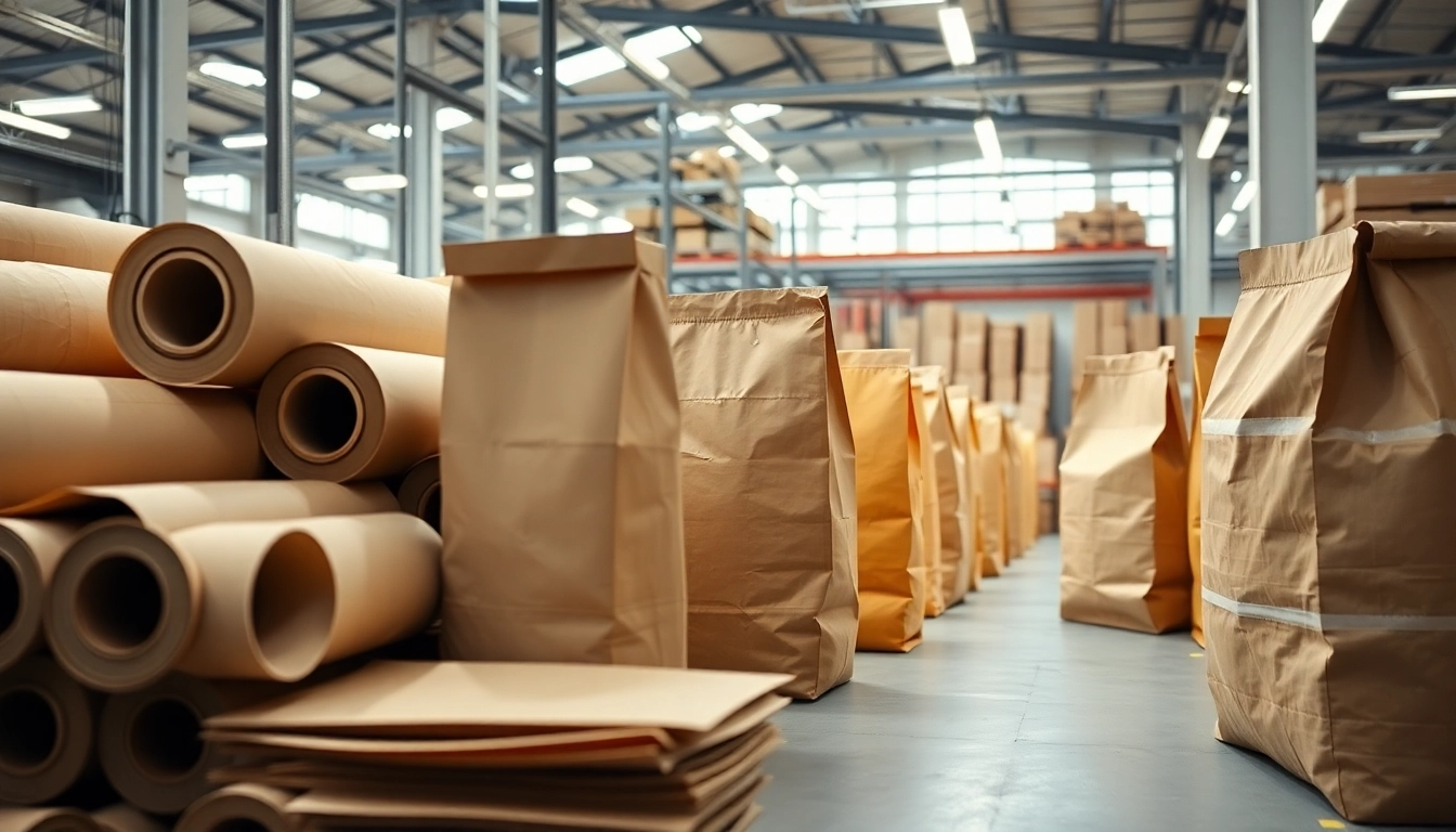 High-quality torba papierowa in a professional packaging environment, emphasizing eco-friendly