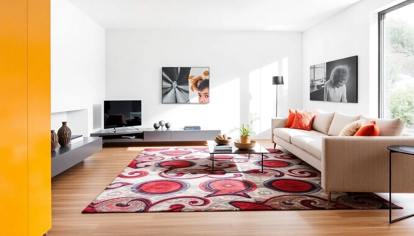Showcase of Tappeti moderni Milano with bold geometric patterns and sophisticated color