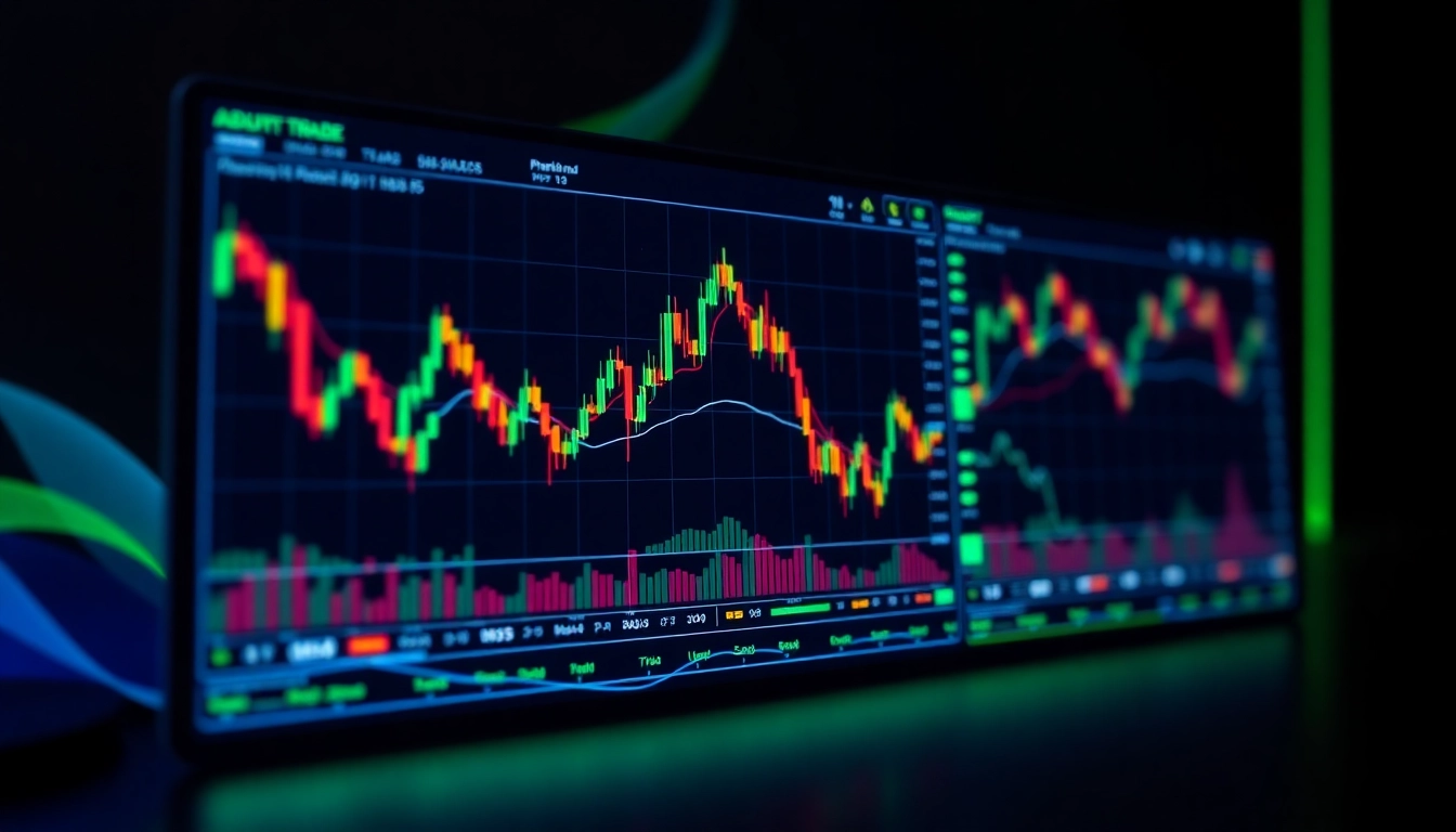 Trading view platform showcasing live financial charts with technical analysis and market data