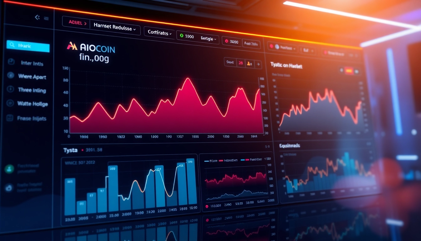 Aicoin financial analytics platform displaying live market data and charts in a modern digital
